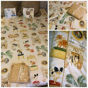 Dogs Best in Show Queen size Bedding Duvet Cover Comforter 4 pc Gold Quiltcraft